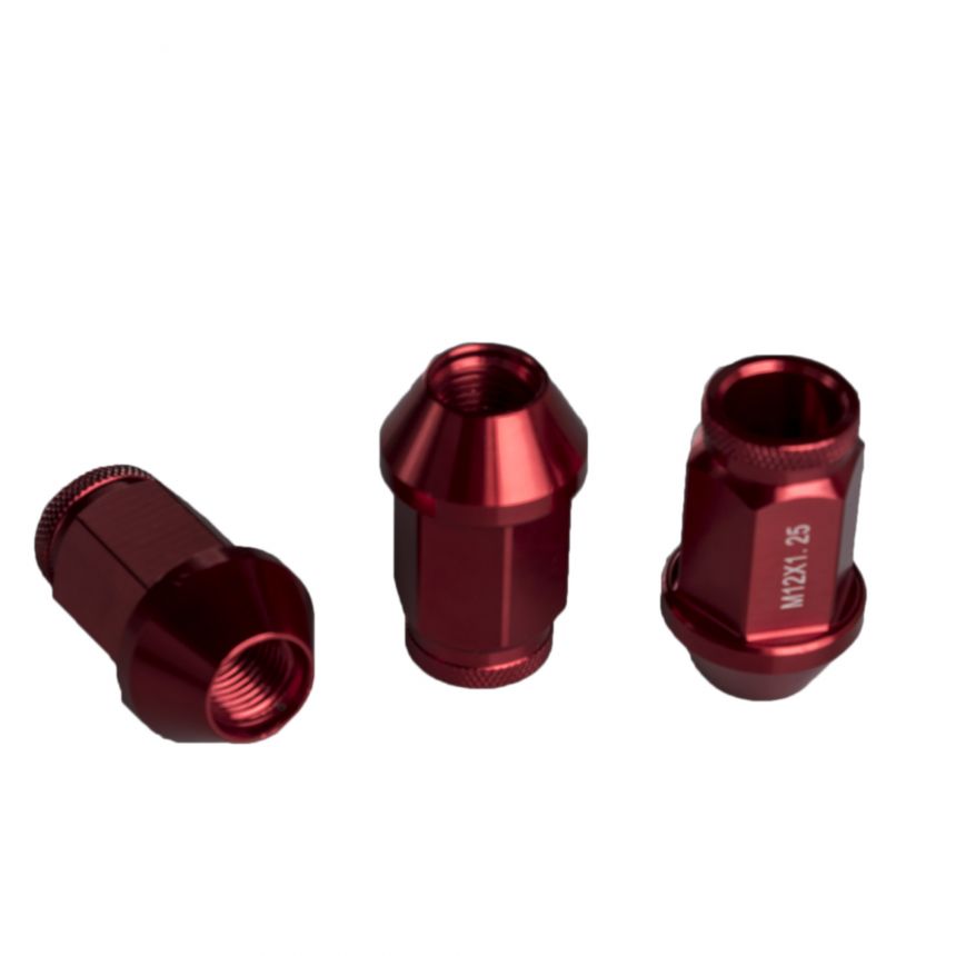 Alumiinimutterisarja punainen 1,25mm nousu, 12mm, 16 kpl